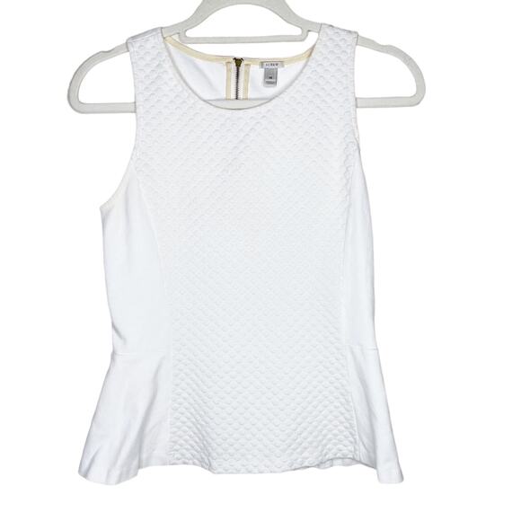 J. Crew White Peplum Top Size Extra Small - Picture 1 of 3